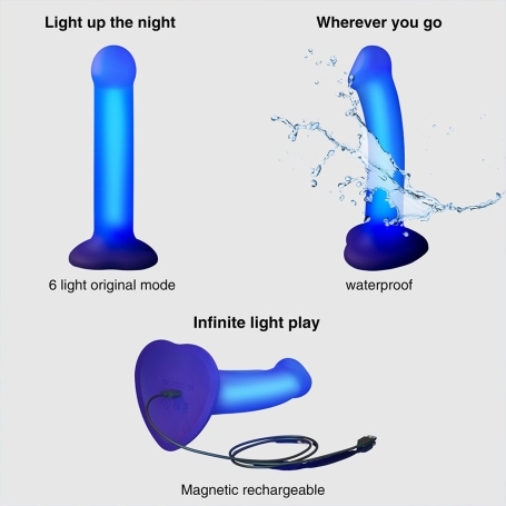Светящийся фаллос Strap-on-me Glow-Led Dildo - M