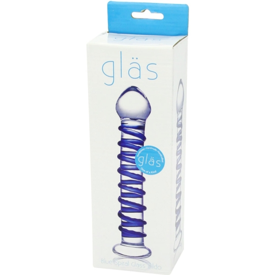 Фаллос из стекла Glas Spiral Blue